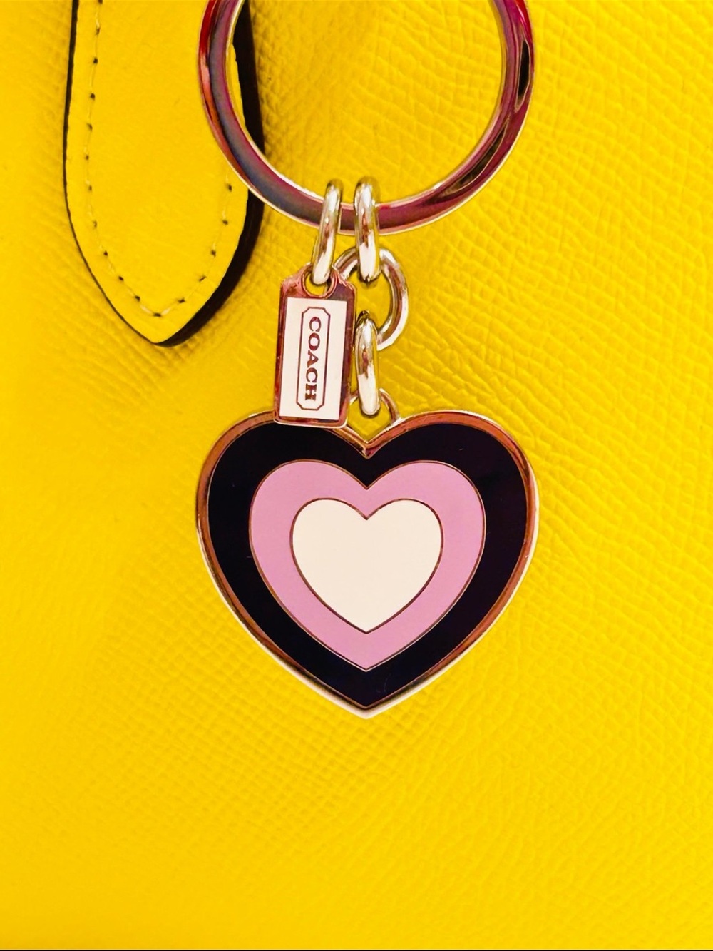 NWOT Coach Purple Heart Keychain/ Bag Charm - Picture 7 of 13